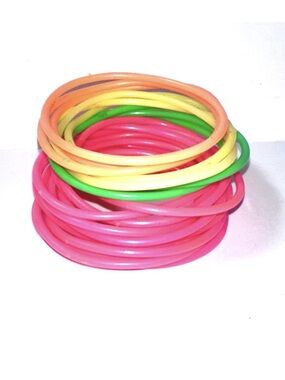 Vintage Topshop Jelly Bracelets Rubber Neon Pink Green Yellow Green Orange